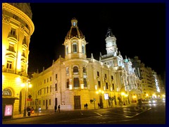 Valencia by night - City Hall, Plaza del Ayuntamiento